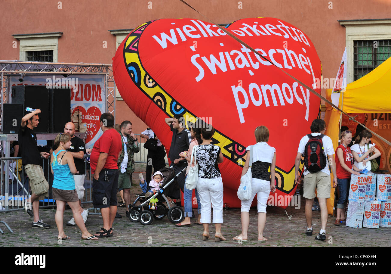 Veranstaltung organisiert von einer polnischen Wohltätigkeitsorganisation namens große Orchester von Weihnachten helfen, Altstadt, Warschau, Polen Stockfoto
