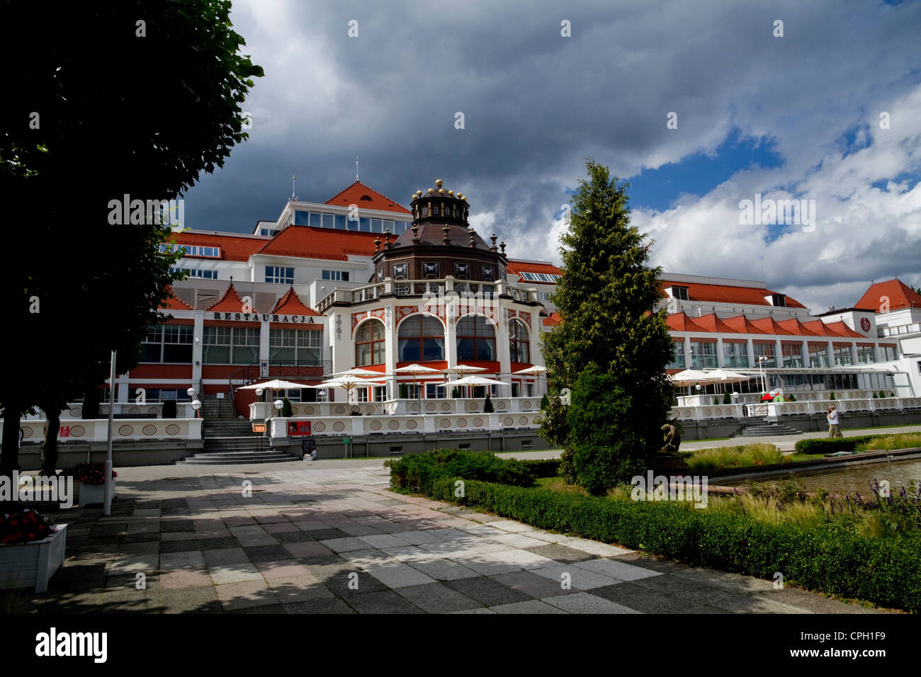 Das vor kurzem restaurierte Resort Haus im Ostseebad Zoppot Polen Stockfoto