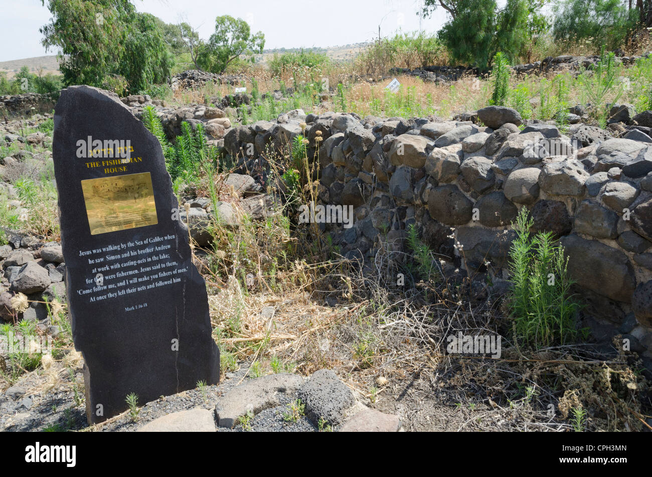 Archäologische Stätte von der biblischen Stadt Betsaida. See Genezareth. Israel. Stockfoto