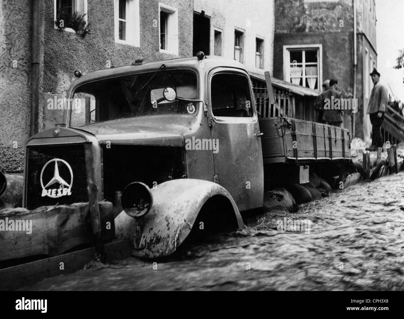 Katastrophen, Überschwemmungen, Westdeutschland, 1950er Jahre, , zusätzliche-Rechte-Clearences-nicht vorhanden Stockfoto