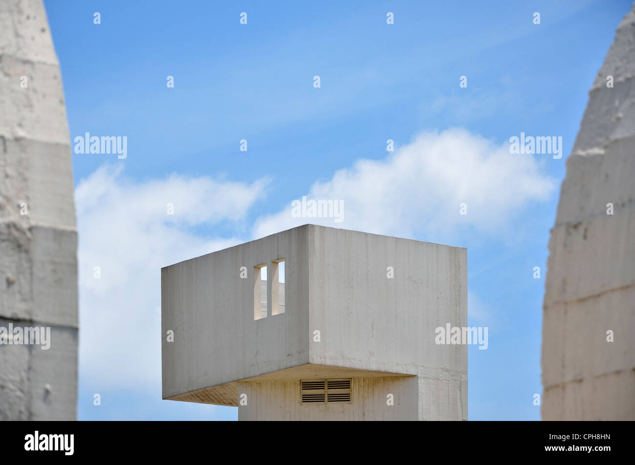 Miro, Museum, Barcelona, Spanien, Kunst, Mauer, Beton, Fondation, Llu Sert, Dach, Objekt, Architektur, Stockfoto