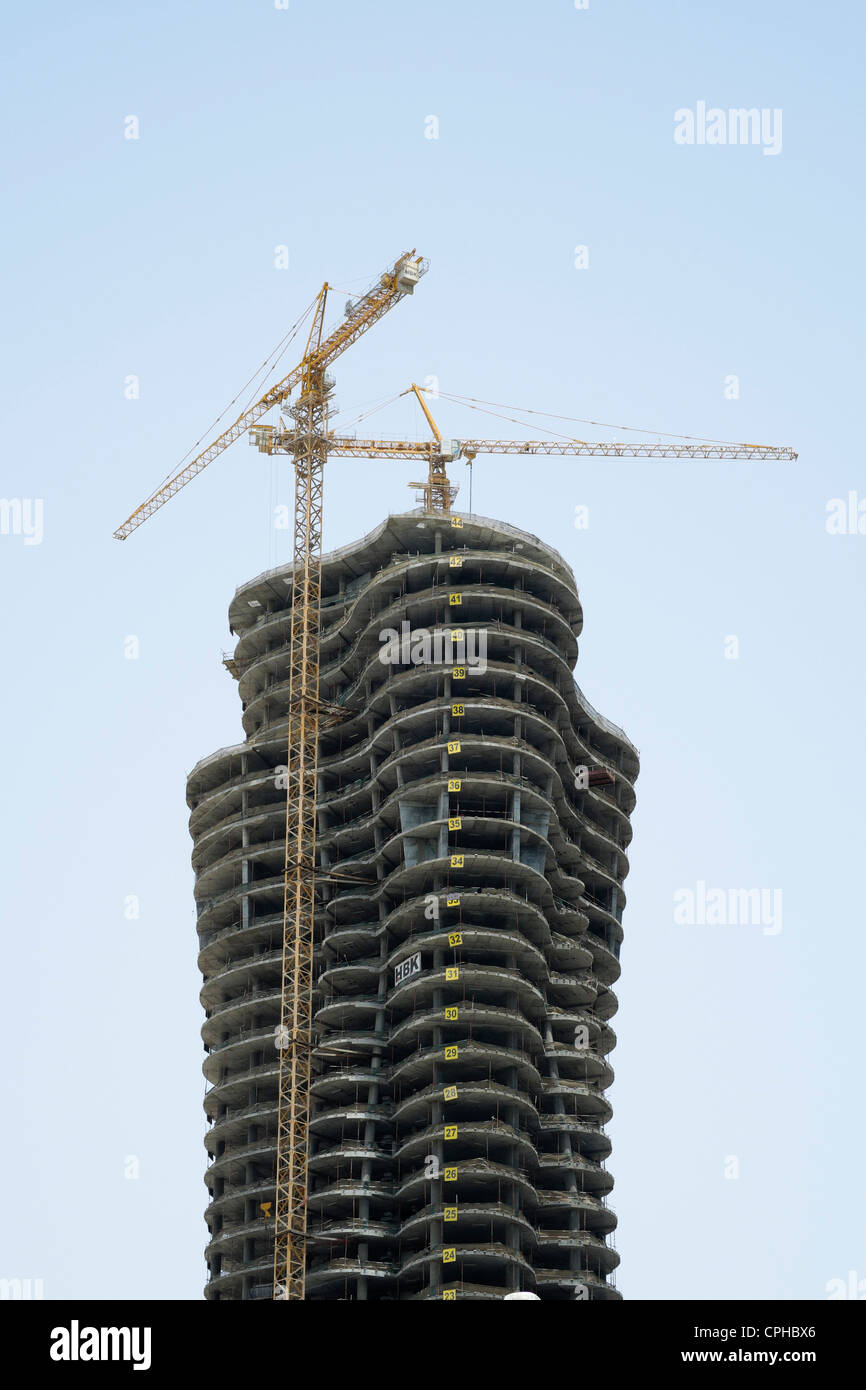 Neuen Büroturm im Bau befindliche Geschäft Bezirk von Doha Katar Stockfoto
