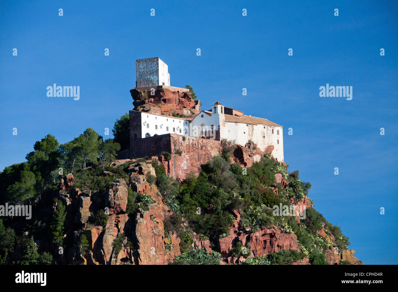Spanien, Europa, Katalonien, Tarragona, Montroig, La Roca, Heiligtum, Rock, Kirche, alte Stockfoto