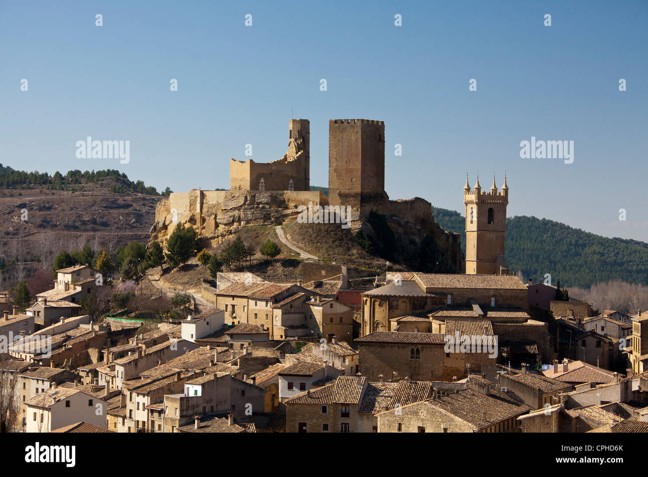 Aragon, Spanien, Europa, Un Castillo, Burg, Kirche, Burg, Geschichte, Landschaft, Fernbedienung, romantisch, Pyrenäen Stockfoto