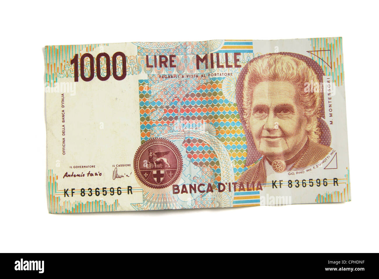 Italien 1000 Lire. Stockfoto
