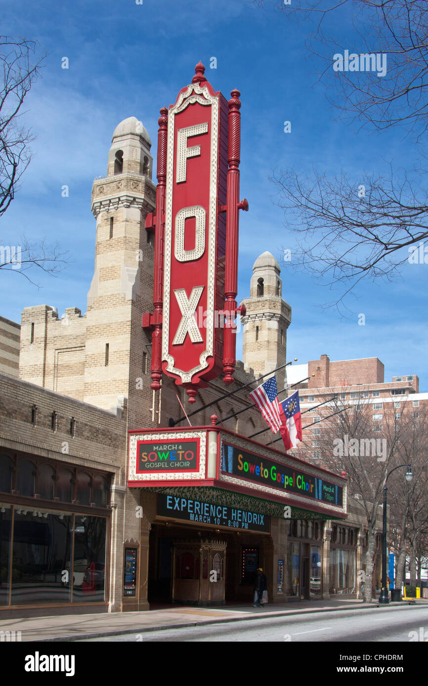 USA, USA, Amerika, Georgia, Atlanta, Fox Theater, Architektur, design, berühmte, Filme, historische, Hollywood, Zeichen, movi Stockfoto