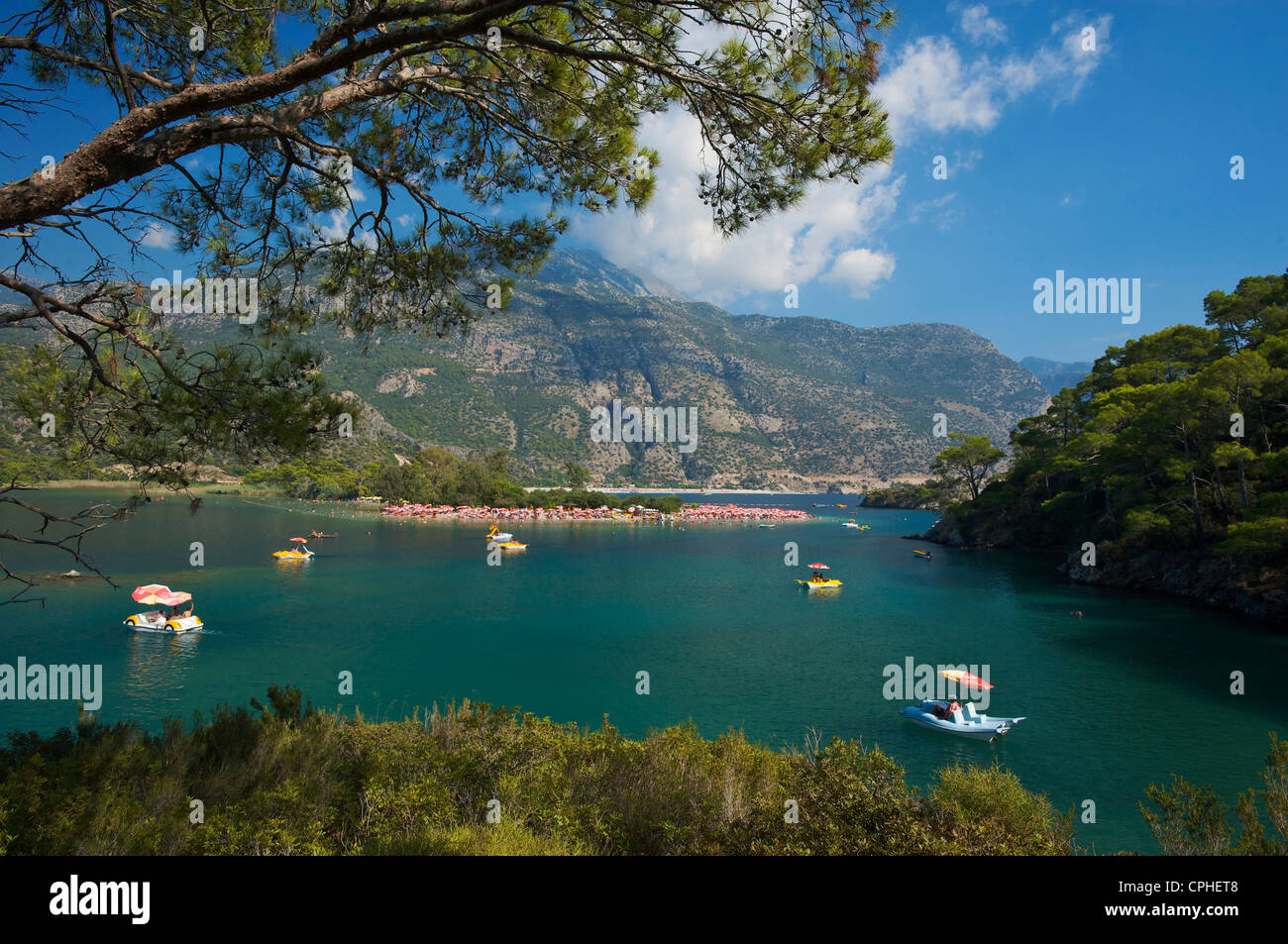 Türkei, Ägäis, Türkische Ägäis, Ölüdeniz, Ölüdeniz, Strand, Meer, Strände, Küsten, Fethiye, Küste, Küste, Küste Stockfoto