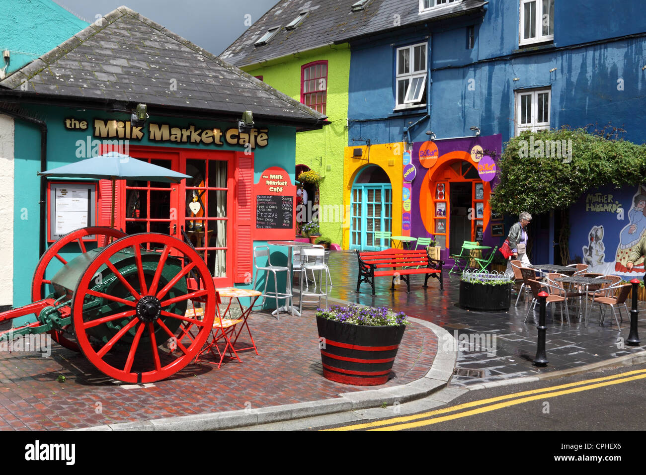 Bunte Restaurants und Bistros in Kinsale, County Cork, Irland Stockfoto