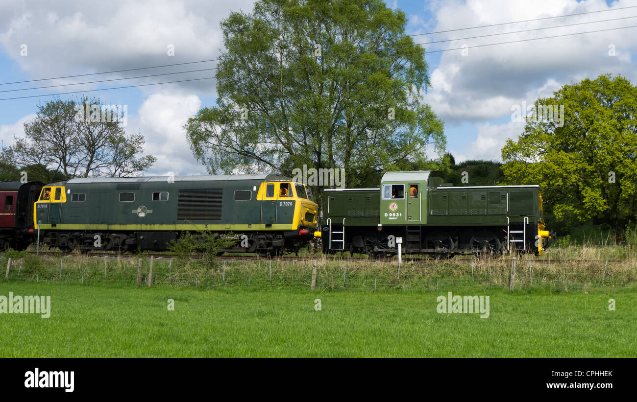 Alte Lokomotiven auf East Lancs Railway, Bury, Lancashire Stockfoto