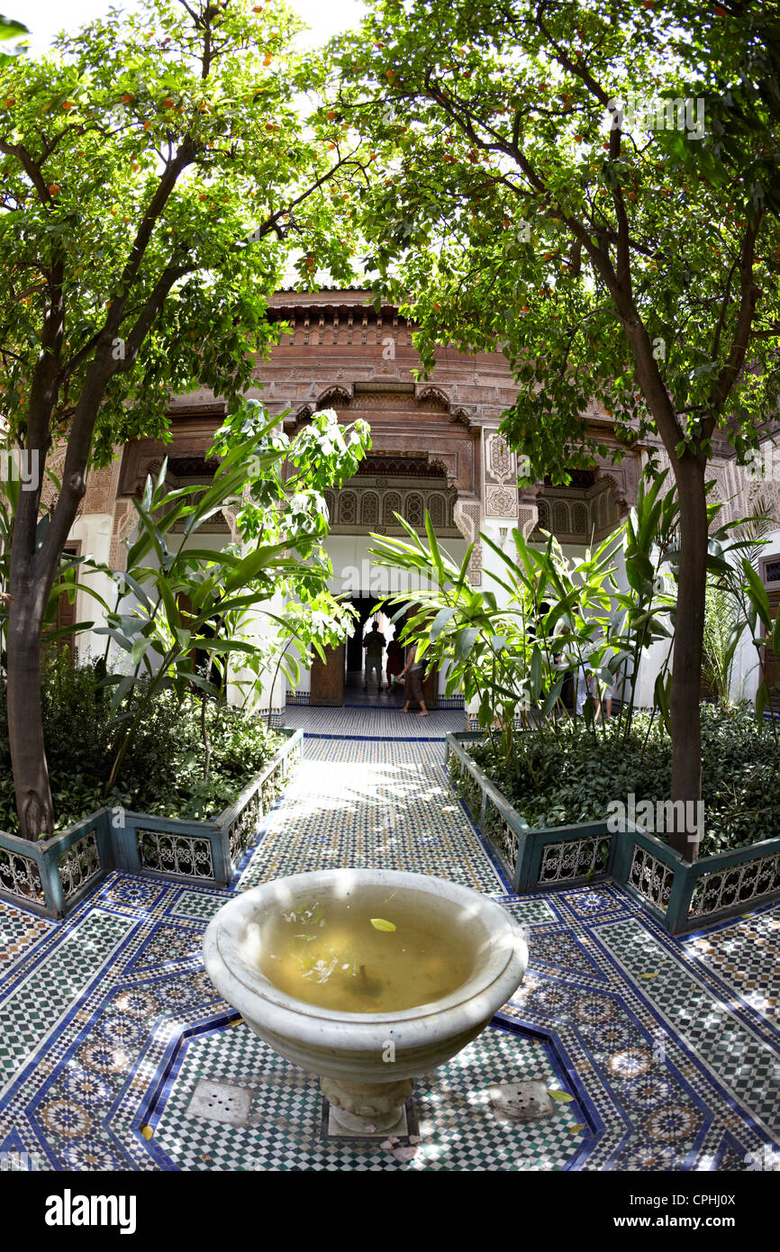 Gärten in dem Palais Bahia Marrakesch Marokko Stockfoto