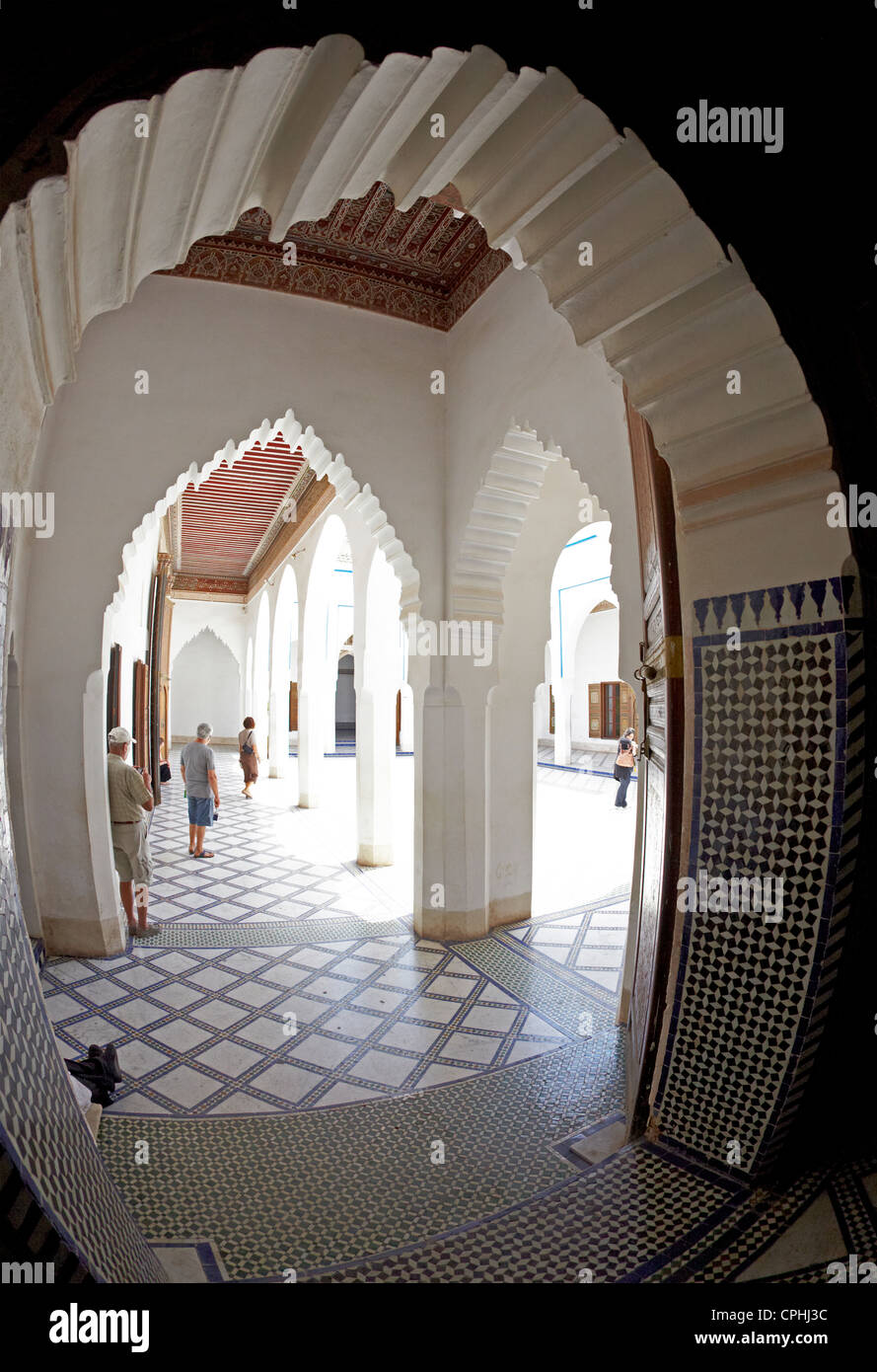 Innenräume des Palais Bahia Marrakesch Marokko Stockfoto