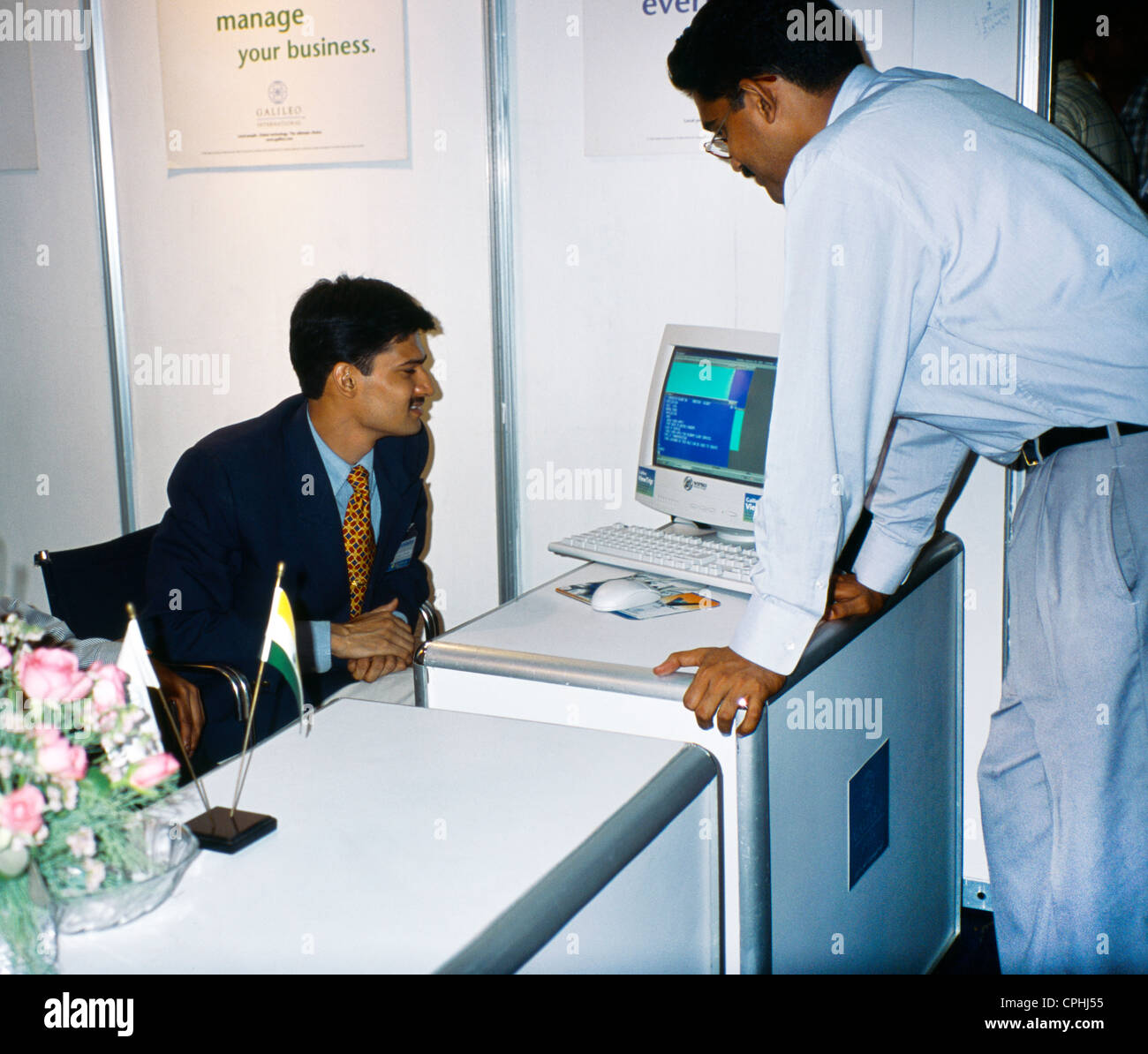 Mumbai Indien Trade Fair Business Geschäftsleute & Computer World Trade Center Stockfoto