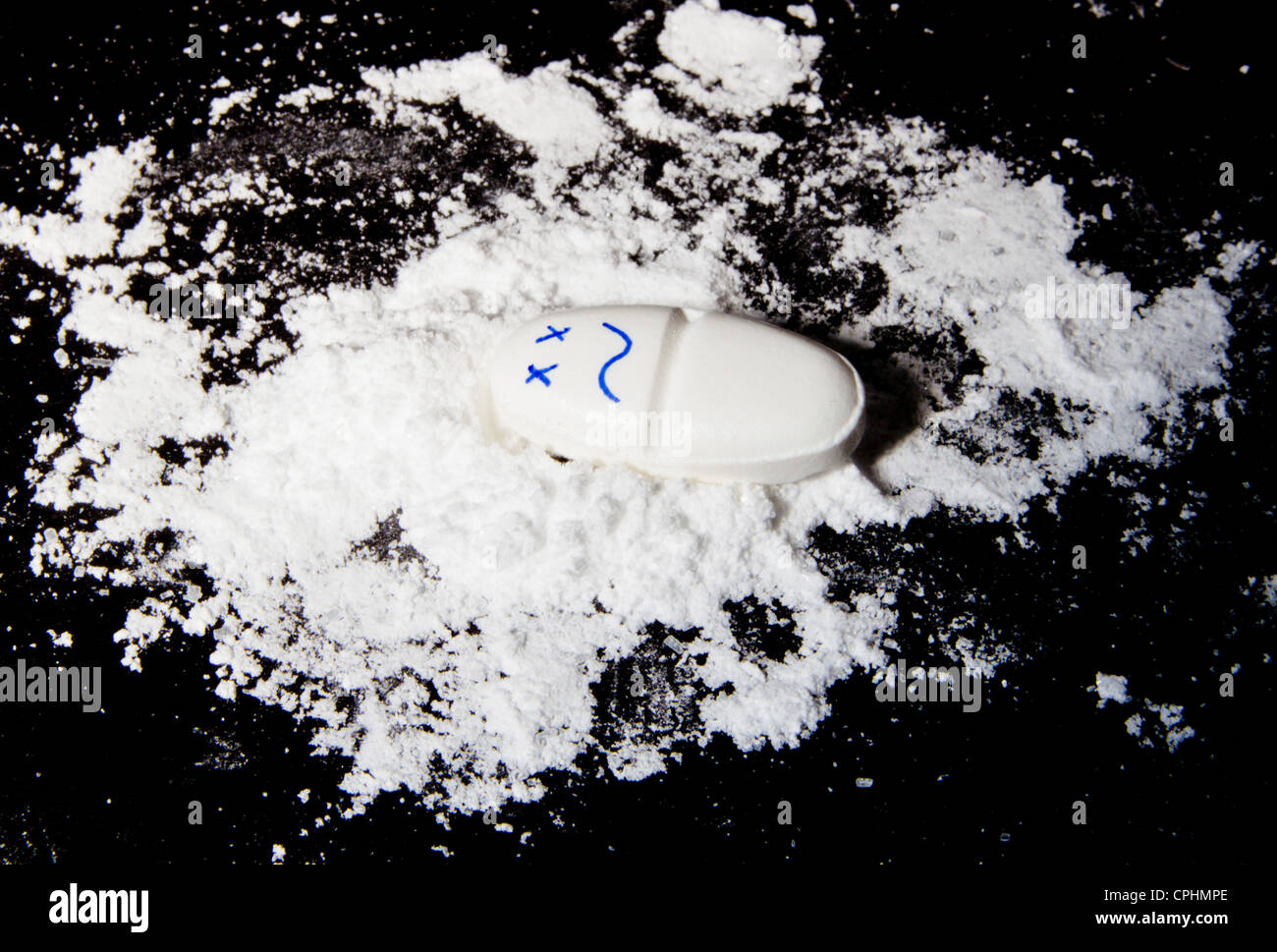 Smiley-Gesicht-Pille Stockfoto