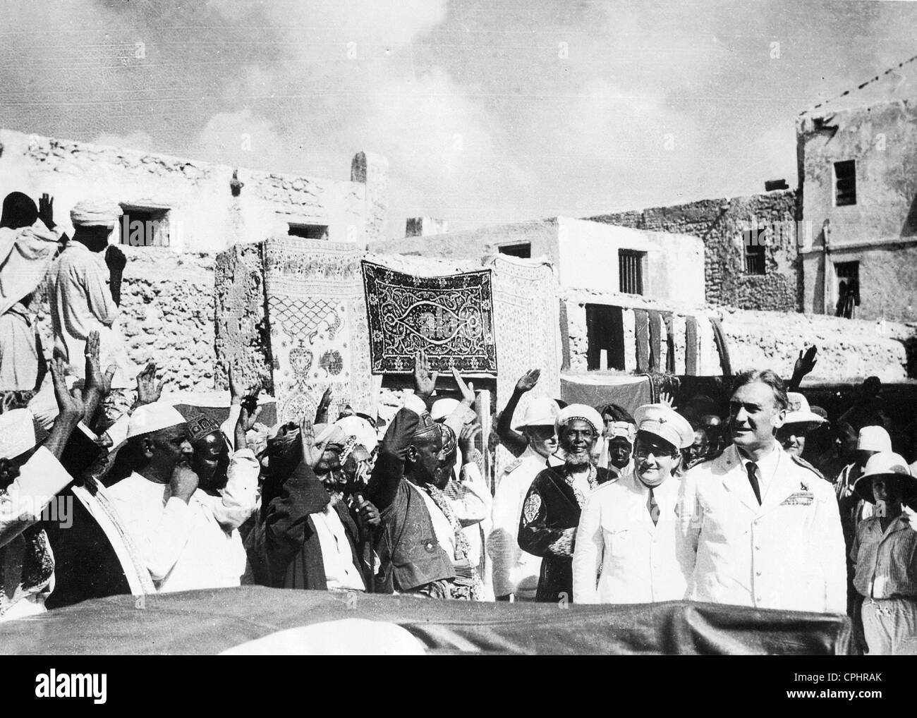 General Graziani in Mogadischu, 1936 Stockfoto