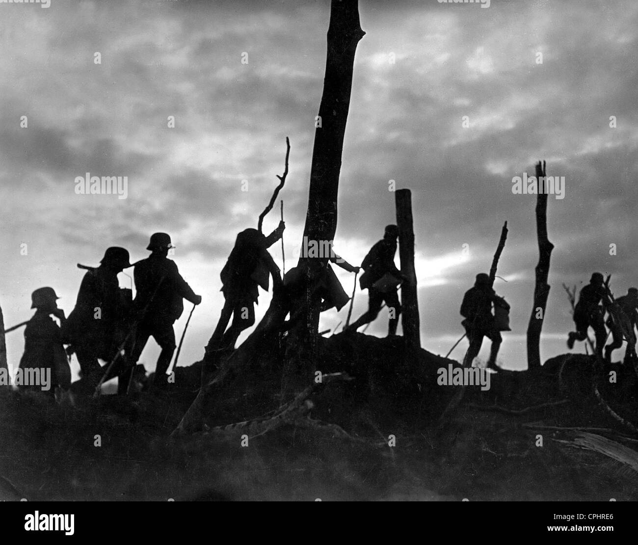 Deutsche Soldaten an der Westfront im ersten Weltkrieg, 1918 Stockfoto