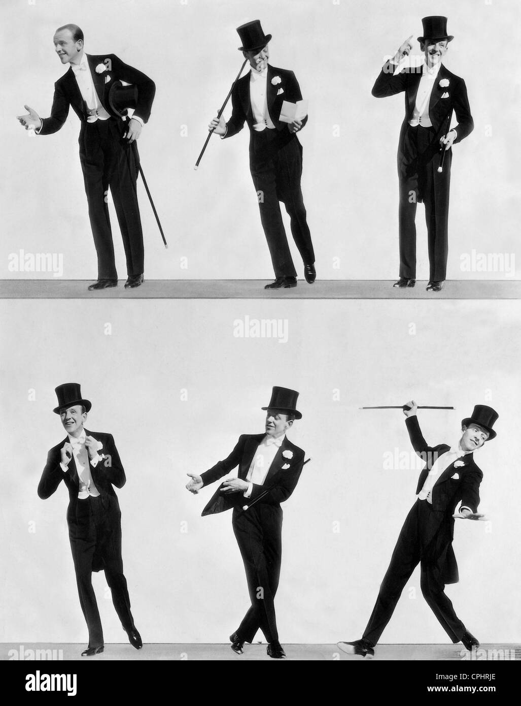 Fred Astaire tap-dances in "Top Hat", Regie: Mark Sandrich (USA, 1935). Stockfoto