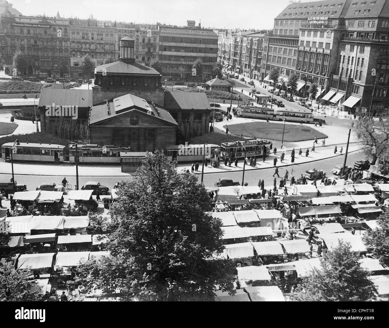 Wochenmarkt in Wittenbergplatz, 1938 Stockfoto