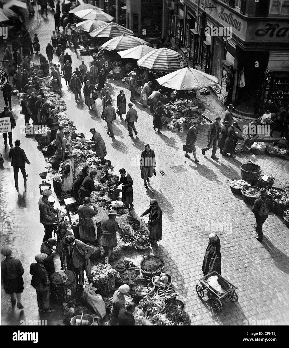 Bauernmarkt 1933 Stockfoto