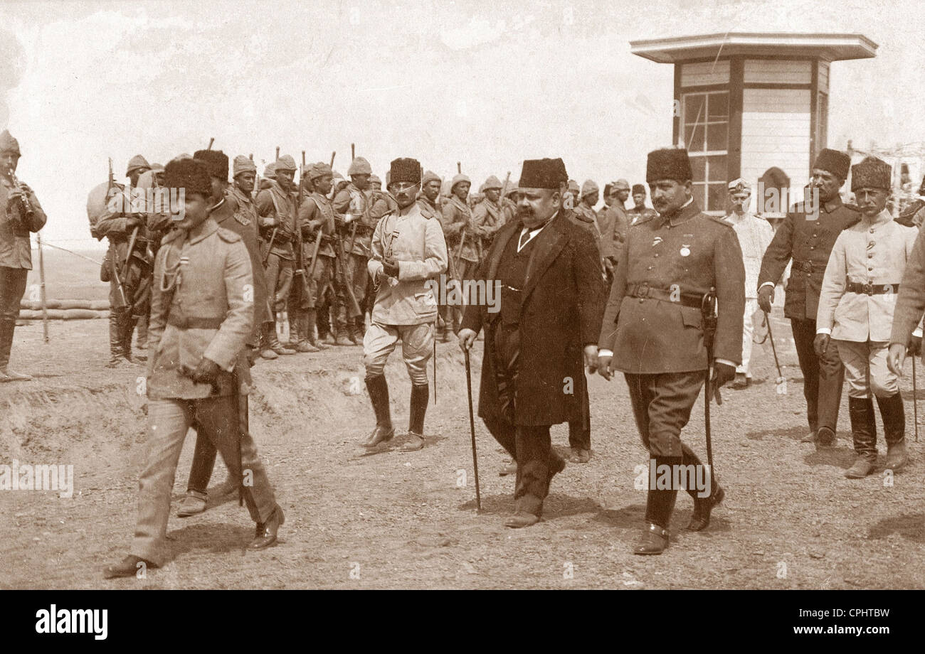 Enver Pascha, bei der Eröffnung der Kanalbau, 1916 Stockfoto