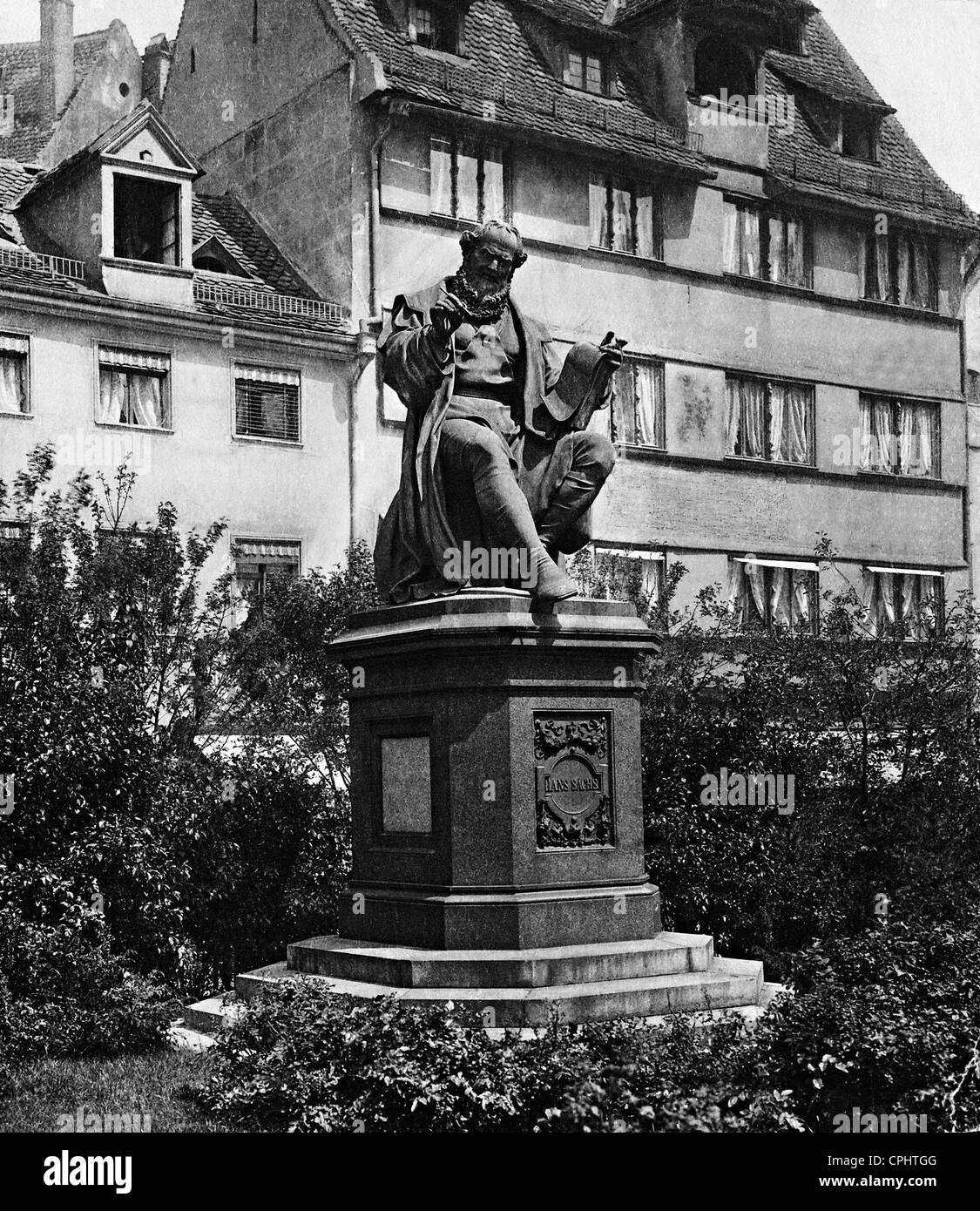 Hans Sachs-Denkmal in Nürnberg Stockfoto