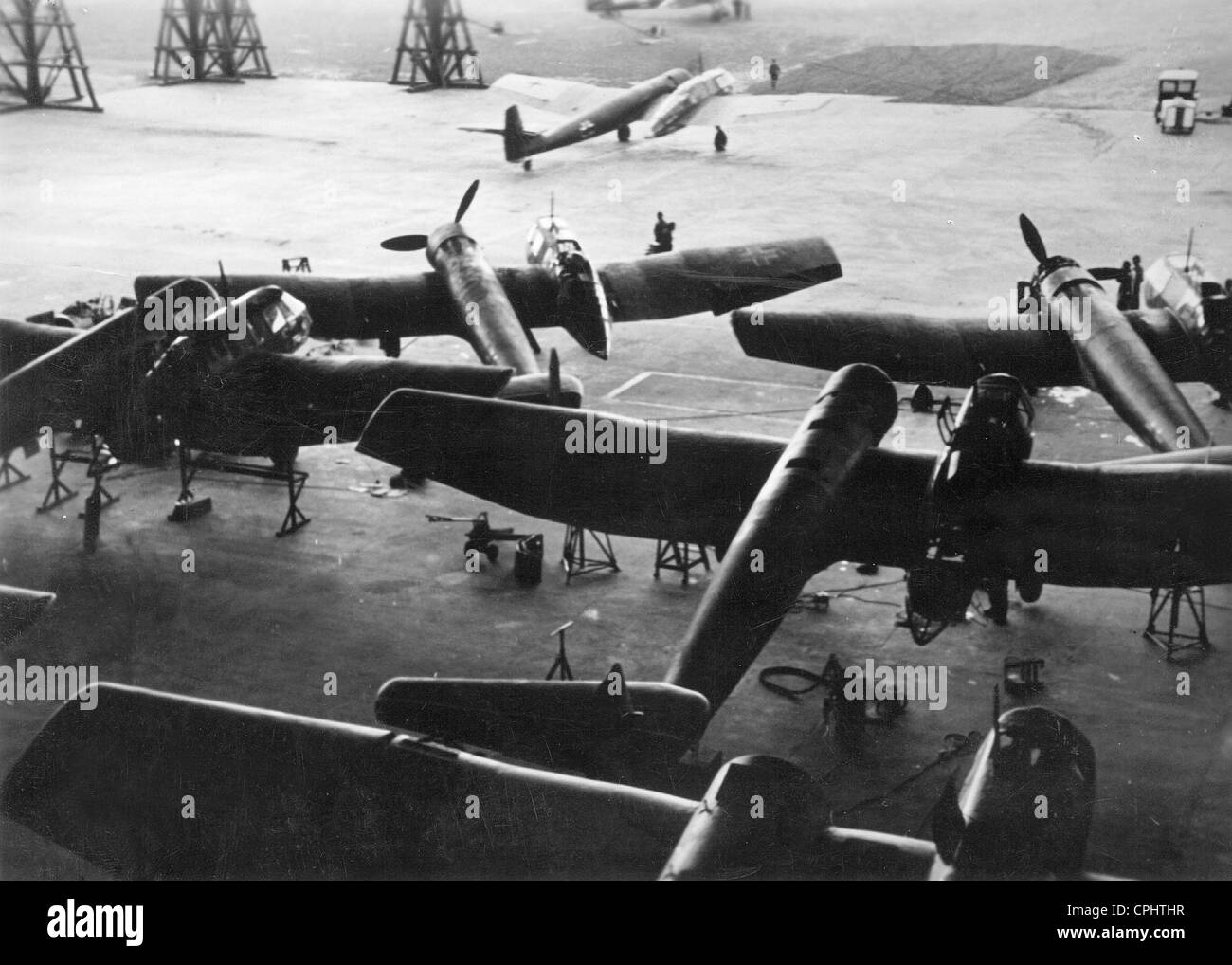 Flugzeug-Produktion bei Blohm Und Voss in Hamburg, 1942 Stockfoto