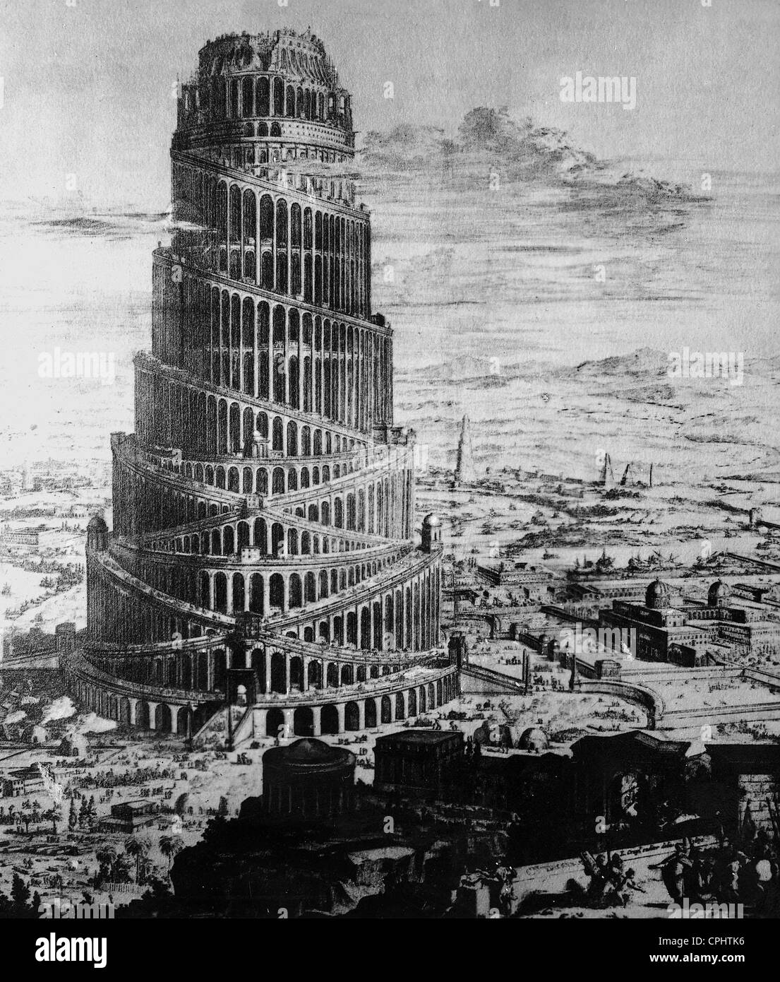 Bau des Turms von Babel, 1679 Stockfoto