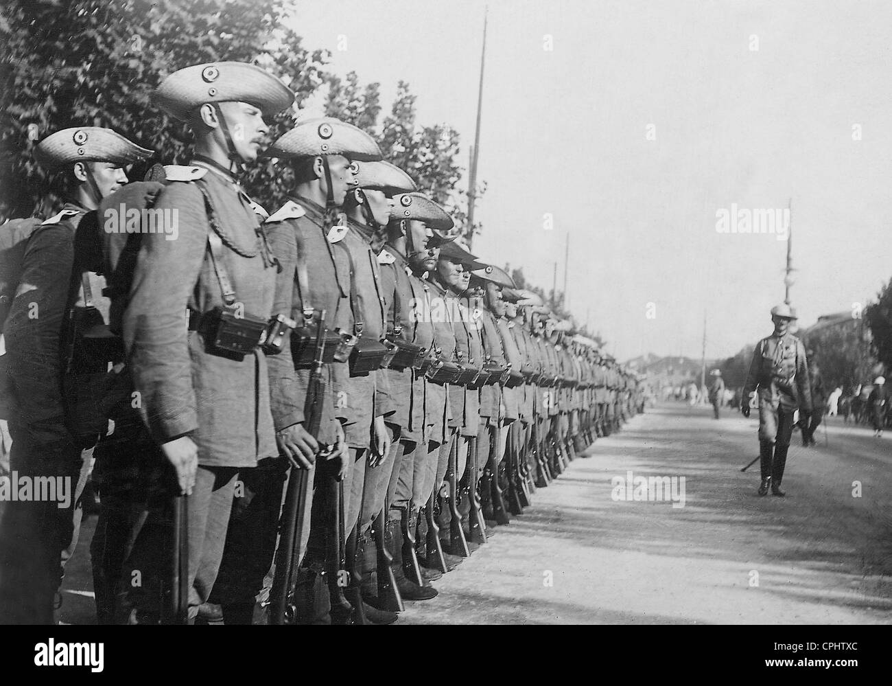 Deutsche Infanterie in Shanghai, 1900 Stockfoto