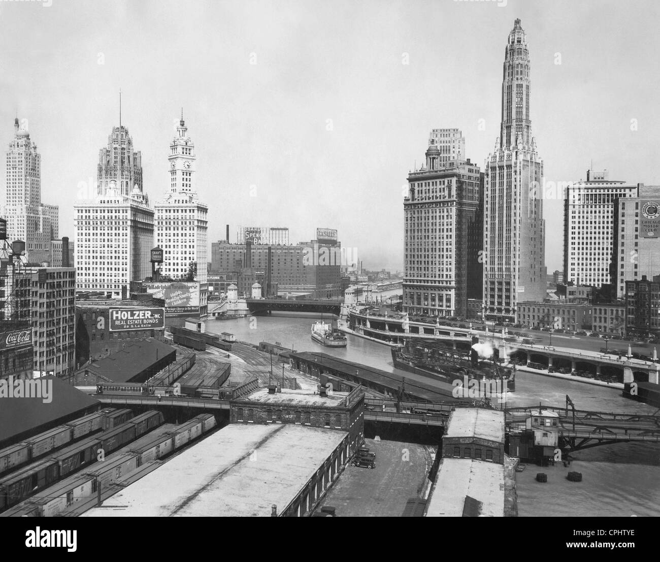 Ausblick auf Chicago, 1929 Stockfoto