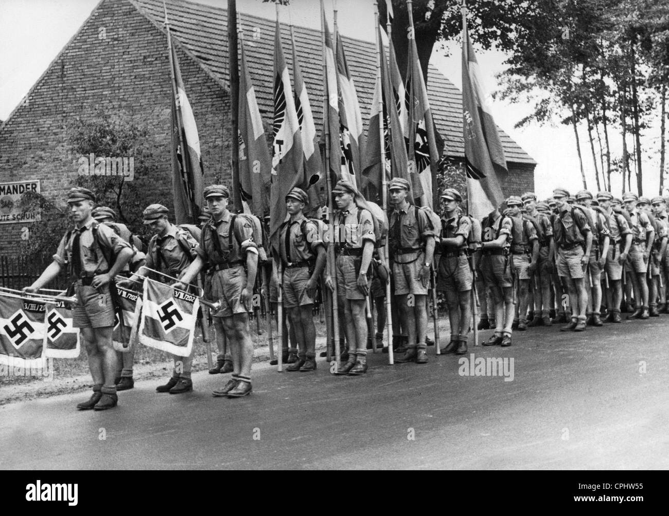 Hitler-Jugend auf dem Weg zum Reichsparteitag, 1933 Stockfoto