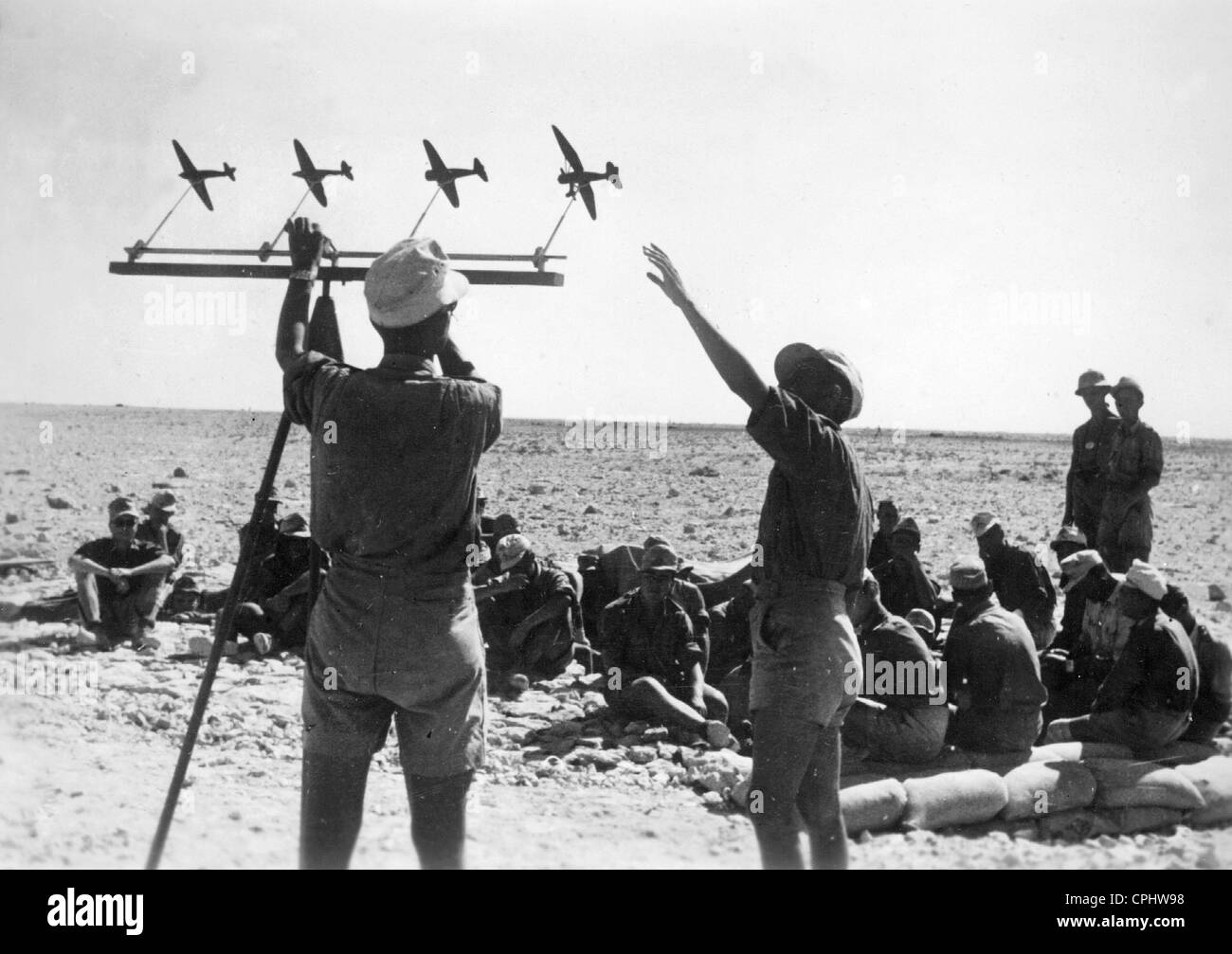 Unterricht im Flugzeug Anerkennung für das Deutsche Afrika-Korps, 1941 Stockfoto