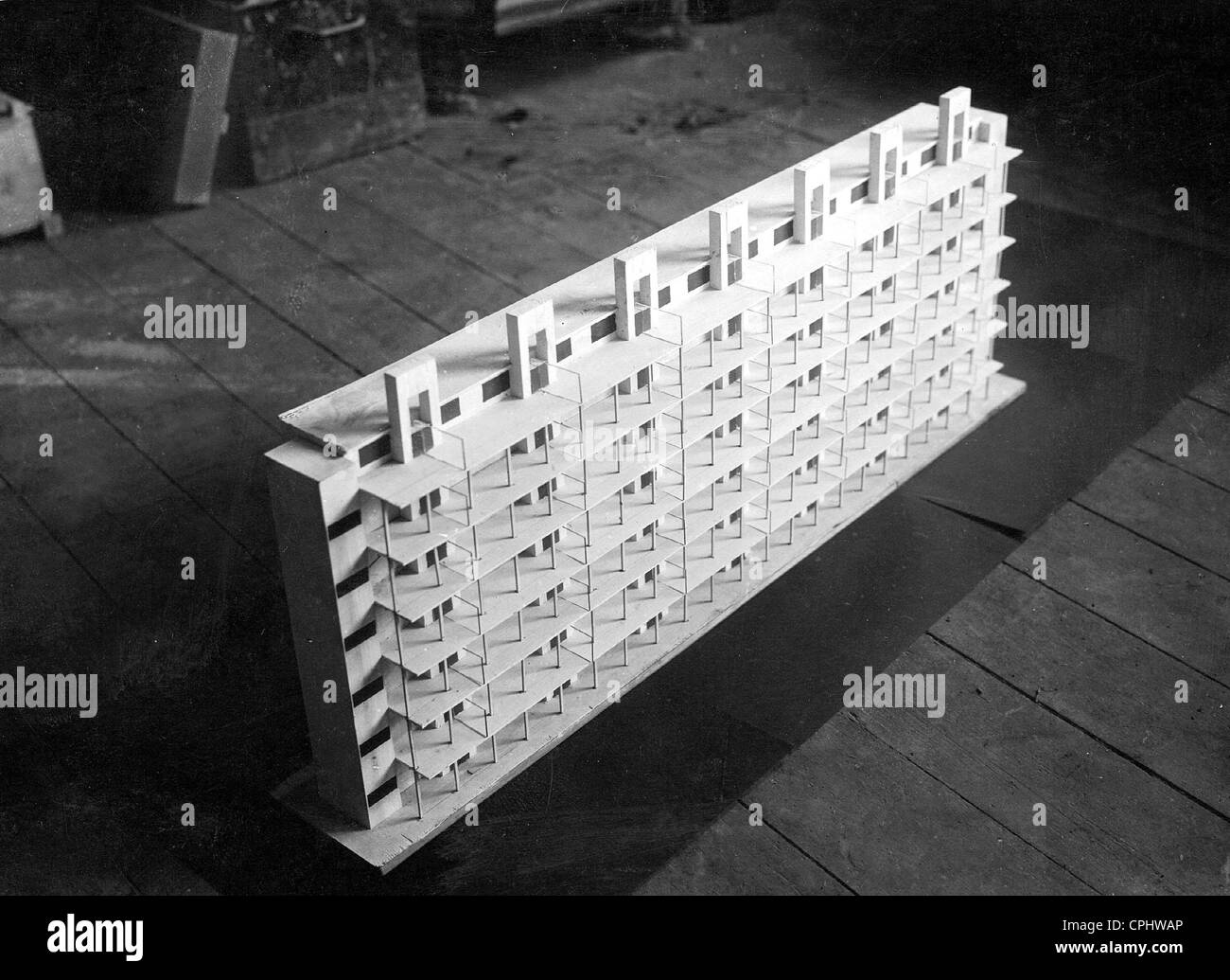 Modell von einem Hochhaus im Bauhaus-Stil, 1932 Stockfoto