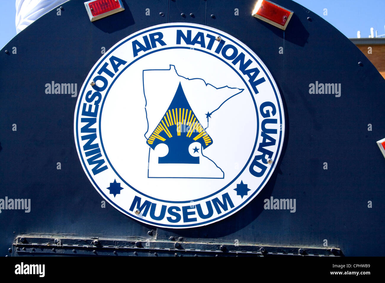 Minnesota Air National Guard Museum Logo in die Parade. Mexikanische Unabhängigkeitstag Minneapolis Minnesota MN USA Stockfoto