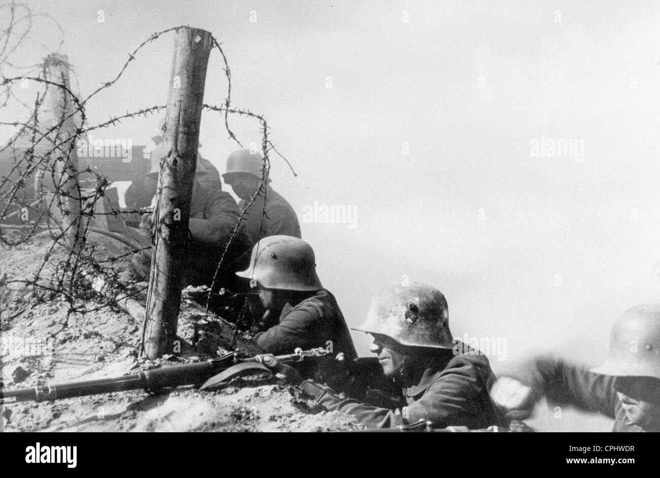 Deutsche Soldaten in der Lage an der Westfront in der Nähe von Arras, 1916 Stockfoto