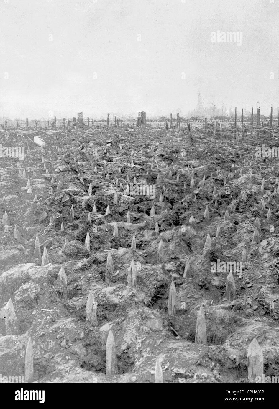 Hindernisse vor der deutschen Lage an der Westfront, 1915 Stockfoto
