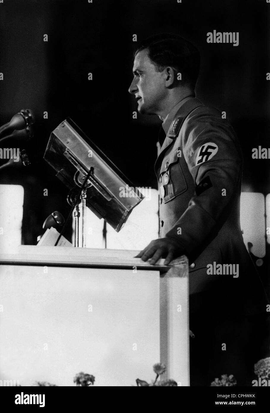 Ernst Bohle auf dem Kongress der deutschen Auswanderer in Stuttgart, 1938 Stockfoto