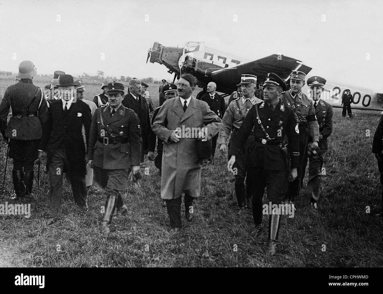 Erich Koch und Adolf Hitler in Marienburg, 1934 Stockfoto