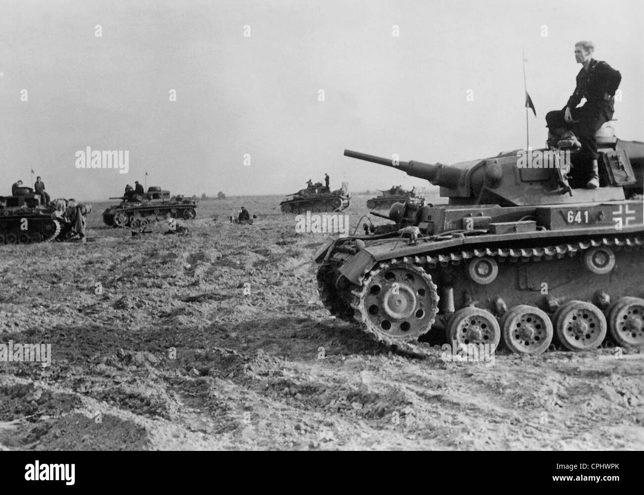 Deutsche Panzer III Behälter an der Ostfront, 1941 Stockfoto