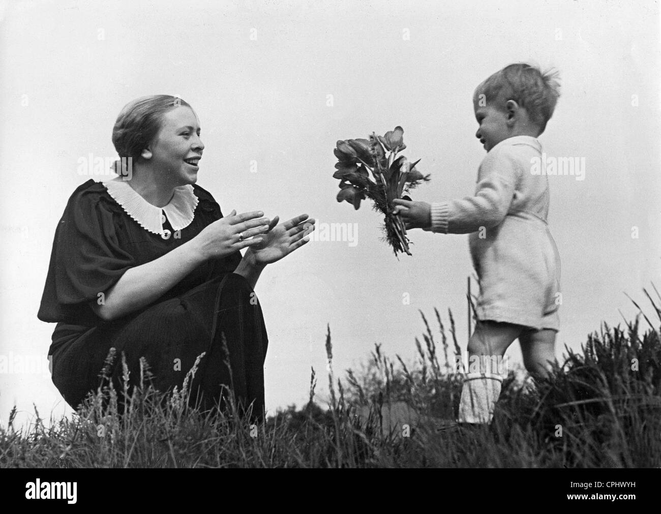 Muttertag in den 30er Jahren Stockfoto