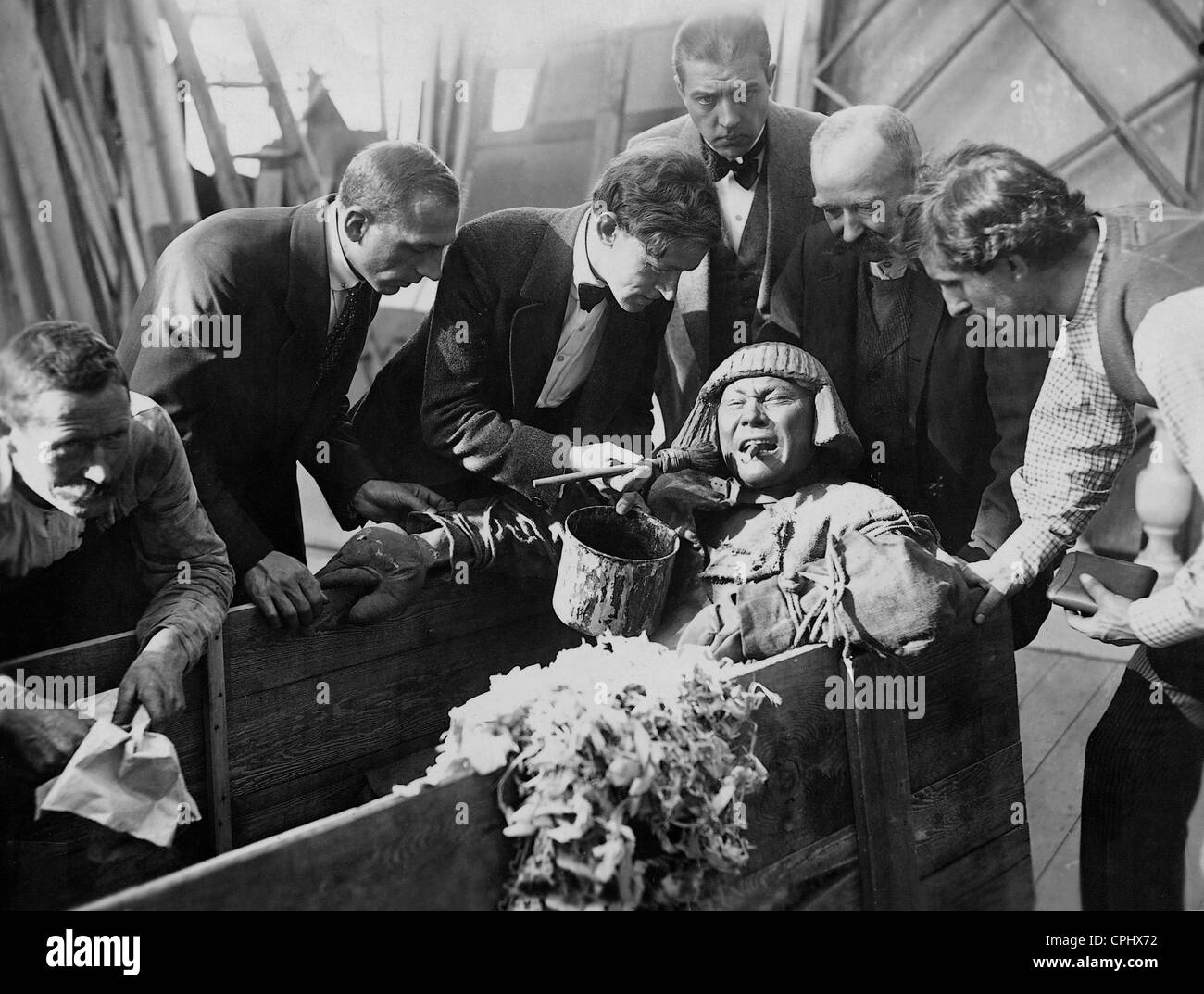 Paul Wegener als Golem während der Produktion von "Der Golem" (der Golem), Regie: Henrik Töchter/Paul Wegener, 1915. Stockfoto