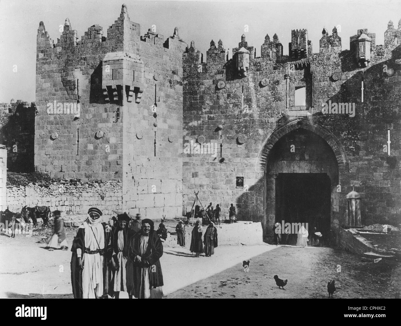 Das Damaskustor in Jerusalem, 1928 Stockfoto