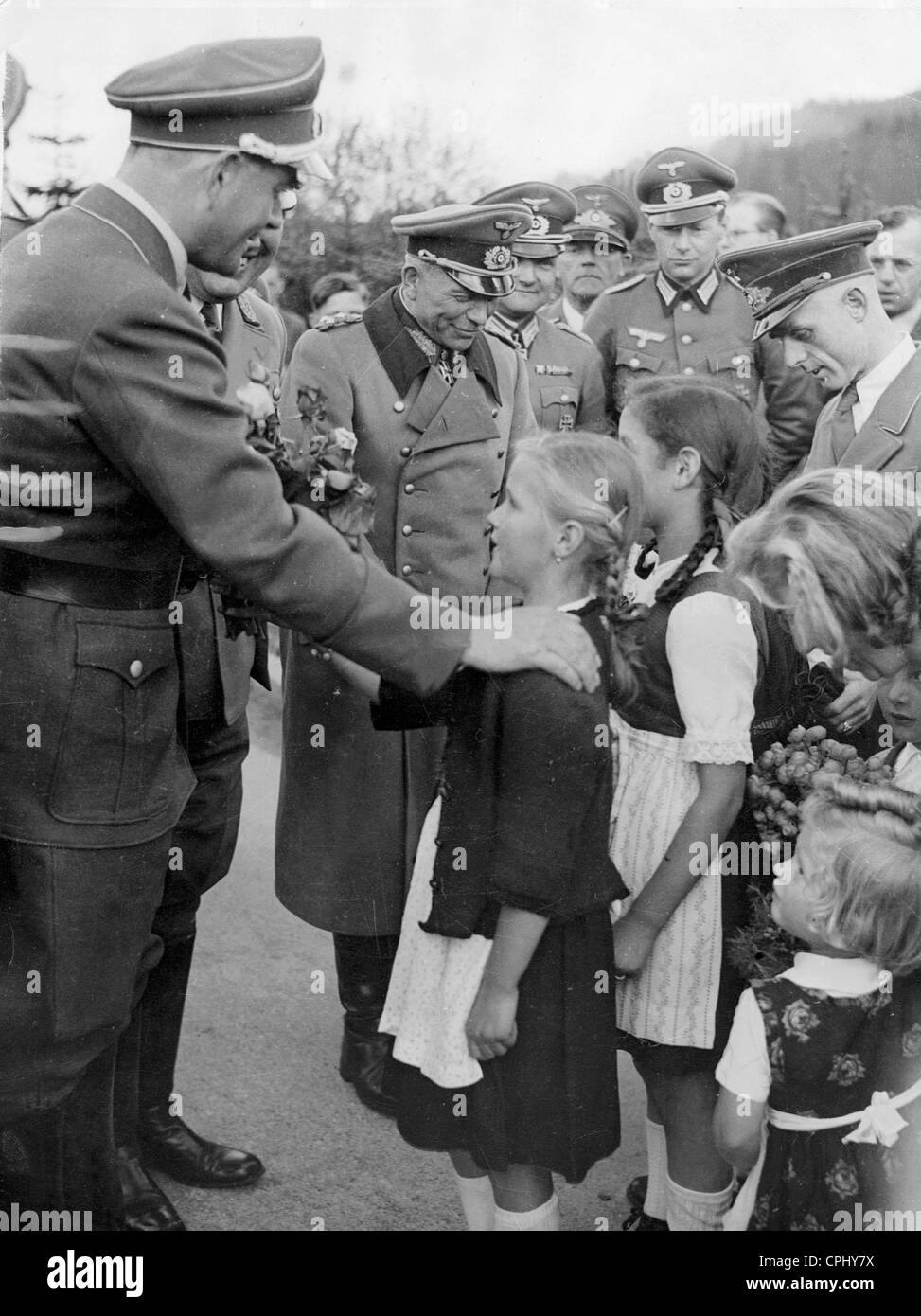 Heinz Guderian besuchte ein Resort der Bewaffnung Arbeiter, 1943 Stockfoto