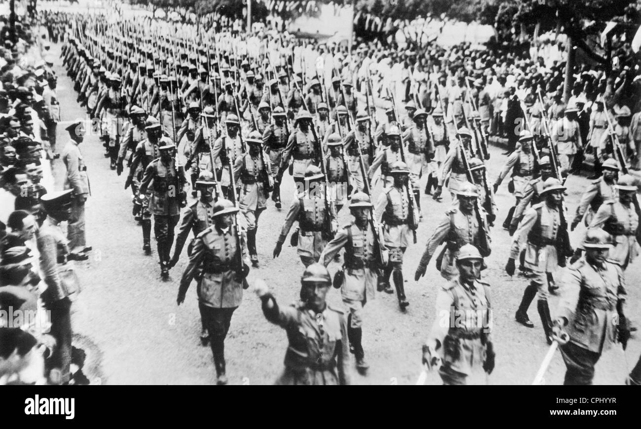 Militärparade auf der brasilianischen Unabhängigkeitstag, 1936 Stockfoto