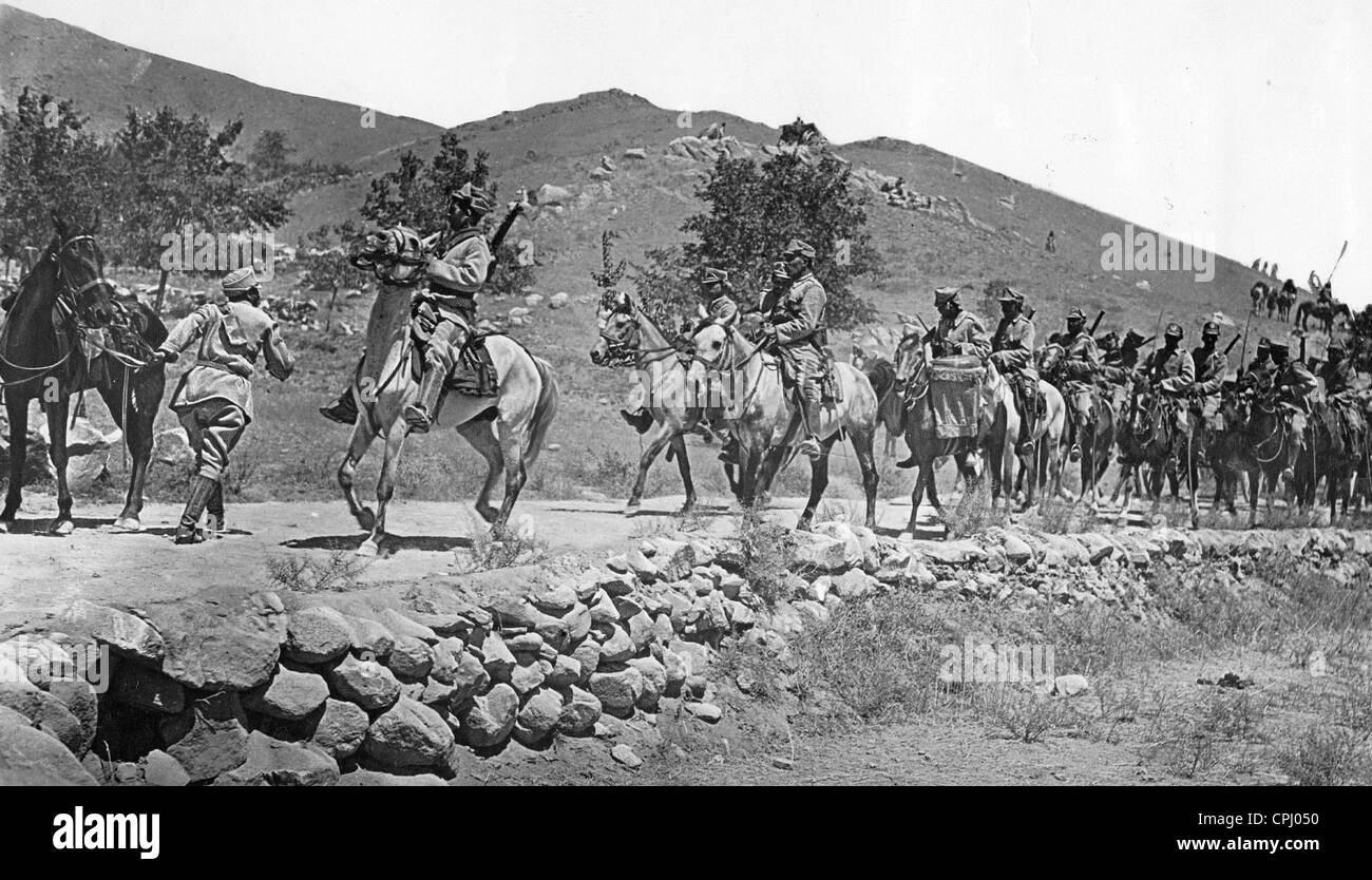 Kavallerie von Amanullah Khan während des afghanischen Bürgerkriegs, 1929 Stockfoto