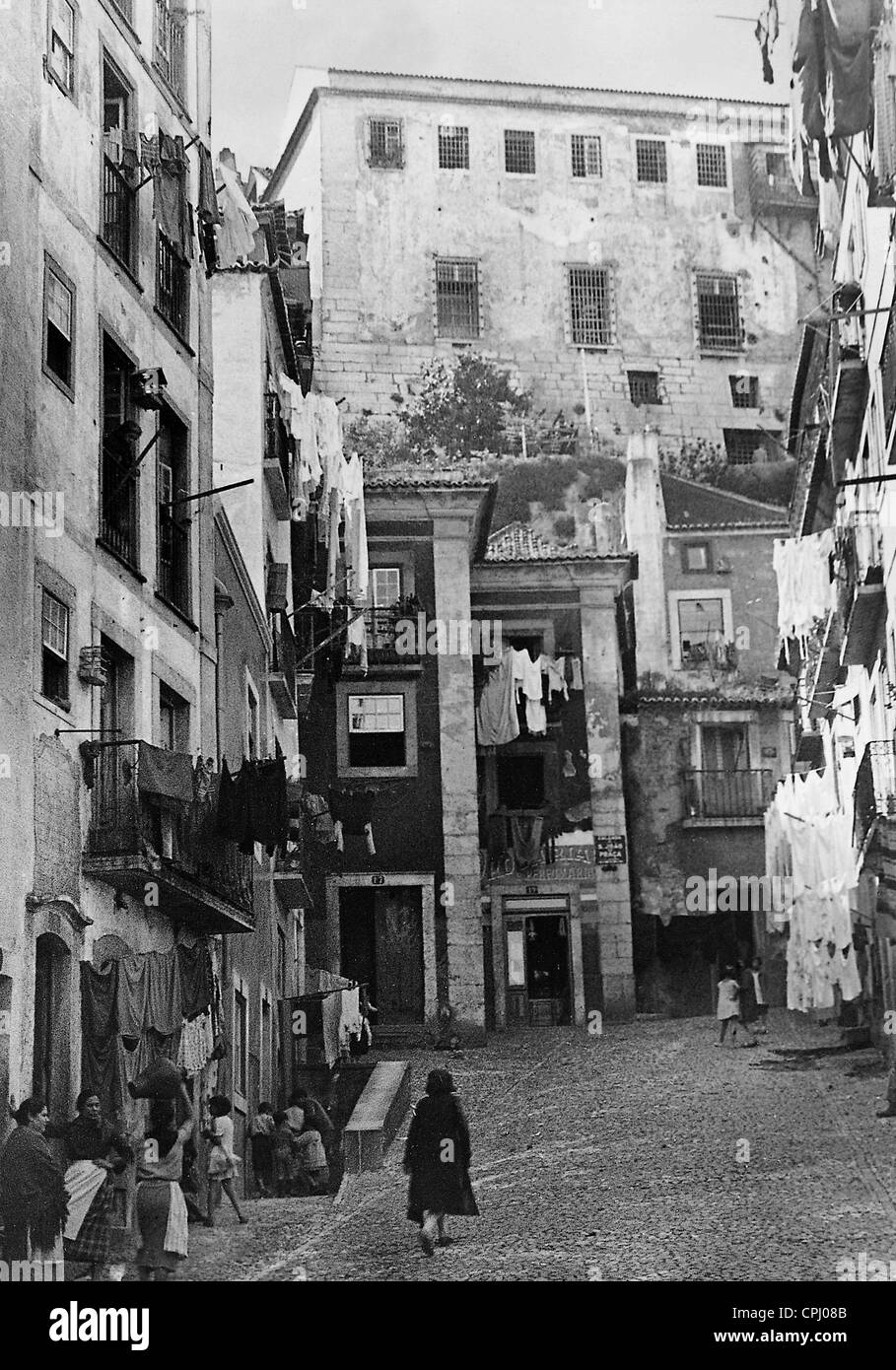 Straßenszene in Lissabon Stockfoto