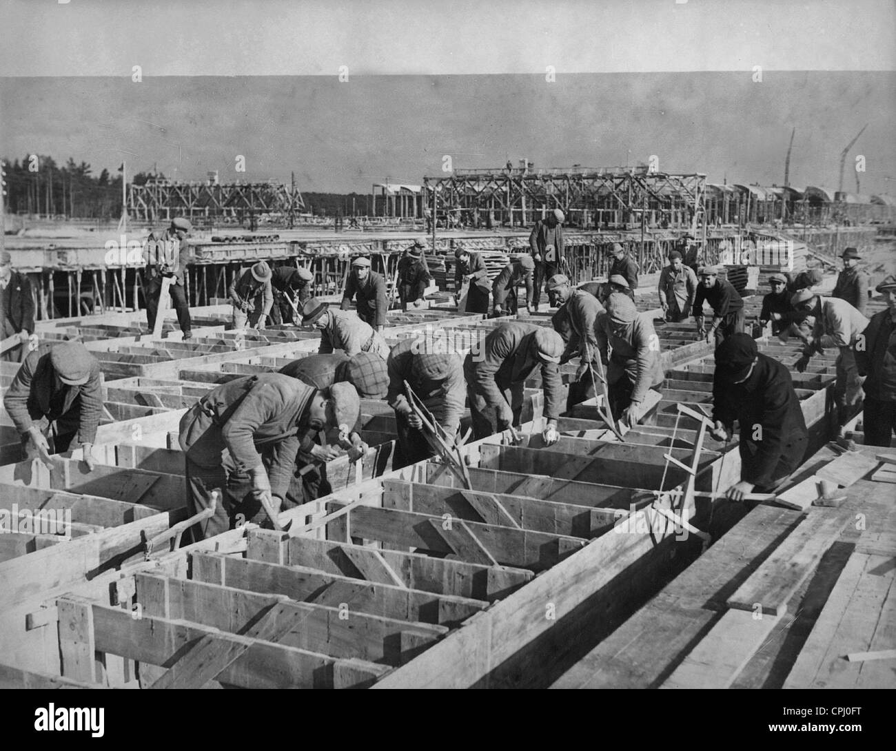 Baustelle des Volkswagenwerks, 1938 Stockfoto