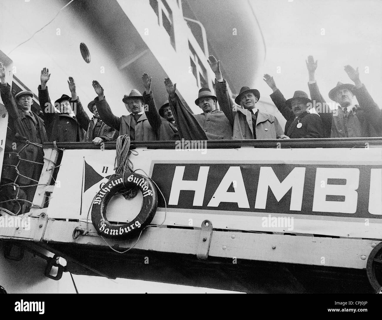 KdF-Urlauber auf der Wilhelm Gustloff, 1938 Stockfoto