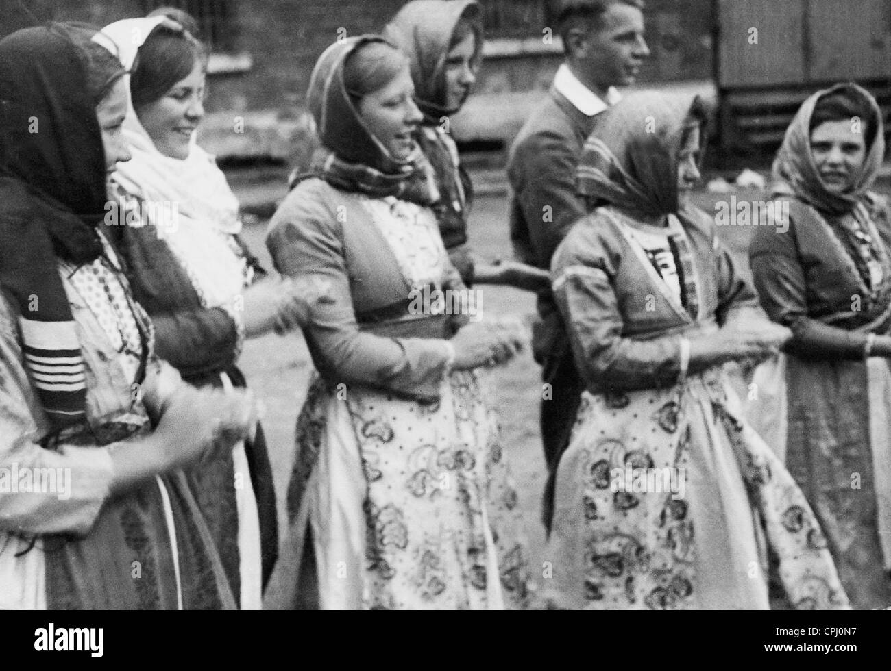 Ethnische Deutsche Jugendliche aus Bethlehem besuchen Deutschland, 1930 Stockfoto