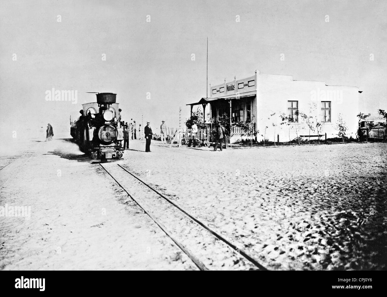 Bahnstrecke in Deutsch-Südwestafrika, 1902 Stockfoto