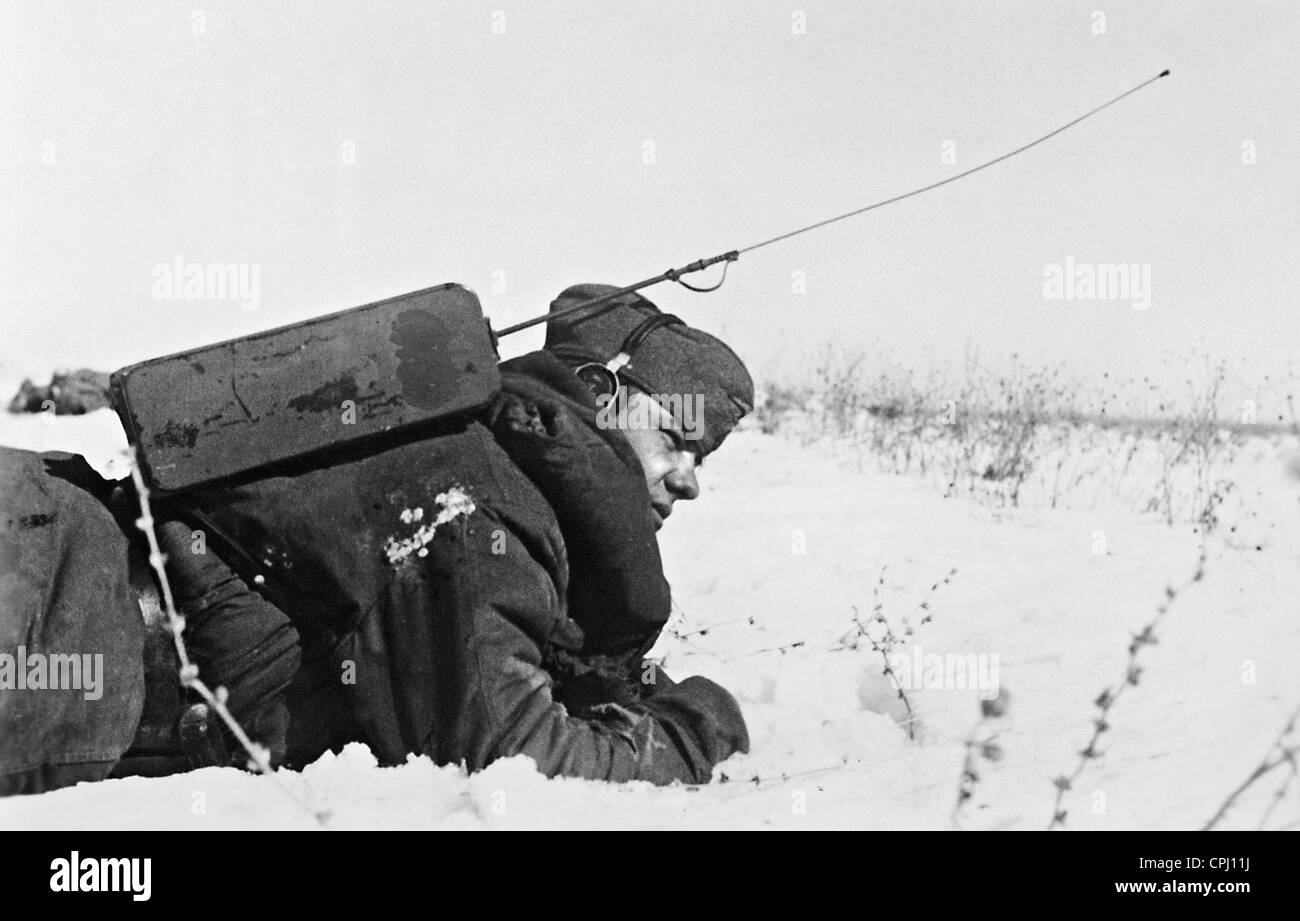 Deutschen Funker an der Ostfront 1943 Stockfoto