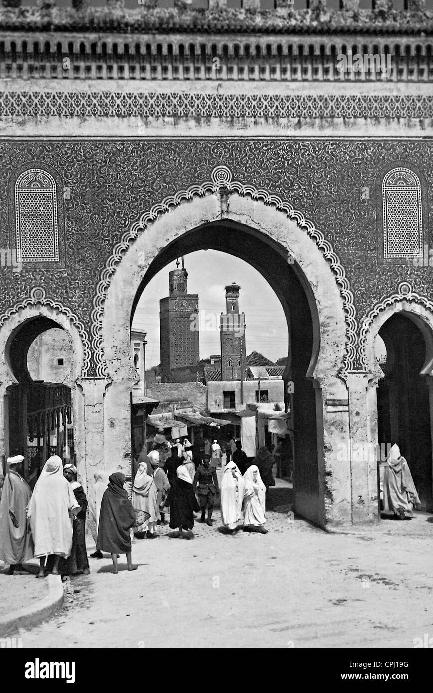 Stadttor von Fez, 1936 Stockfoto